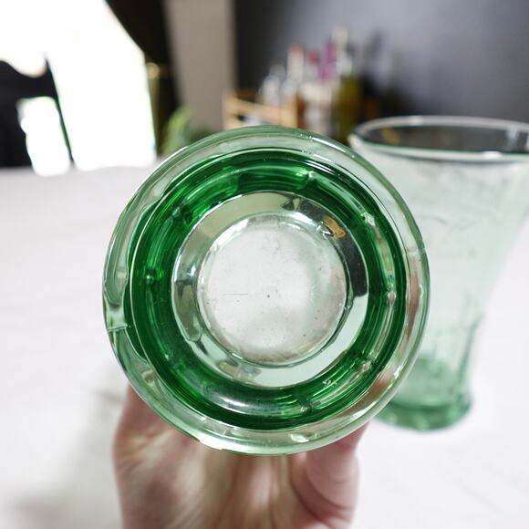 Vintage Coca Cola Libbey Glassware Green Tint 6" Tall - Set of 2 - Picture 2 of 11